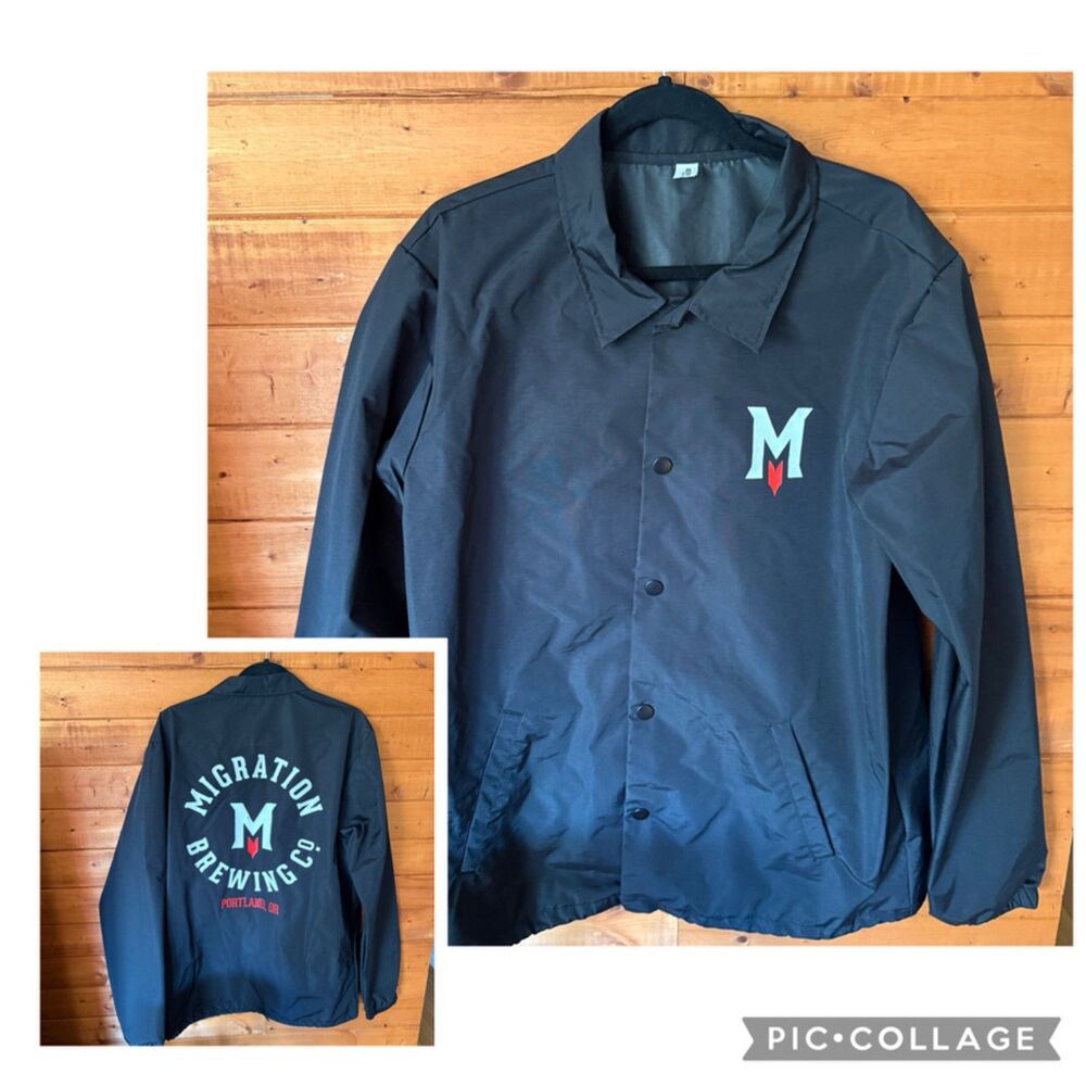 Migration Brewing Portland coaches jacket L/XL unisex